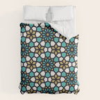 Persian Mosaic - Turquoise & Gold Palette Duvet Cover Gallery Image 6