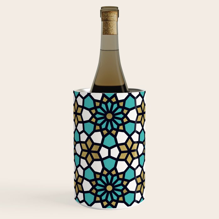 Persian Mosaic - Turquoise & Gold Palette Wine Chiller Gallery Image 2