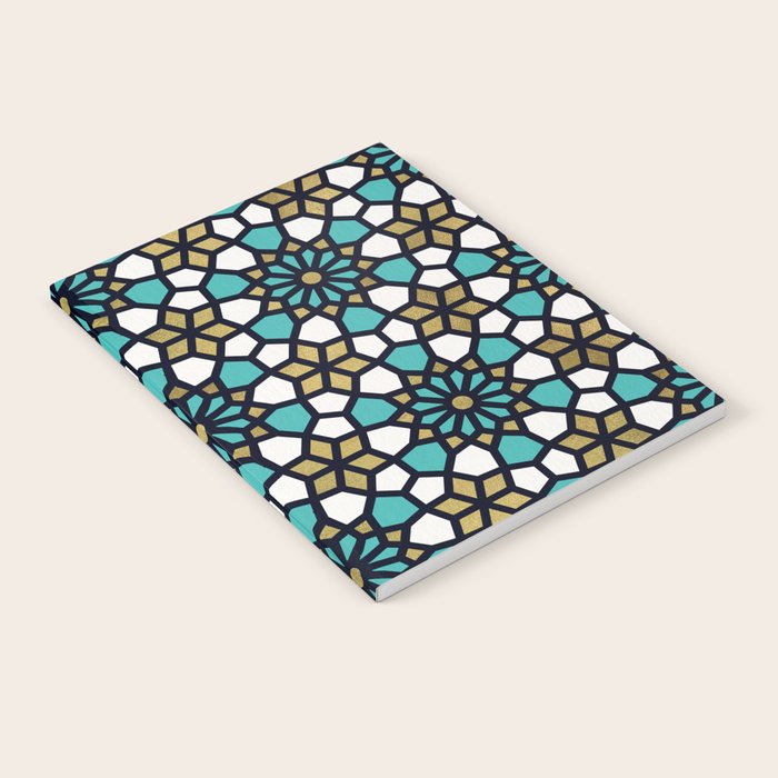 Persian Mosaic - Turquoise & Gold Palette Notebook Gallery Image 2