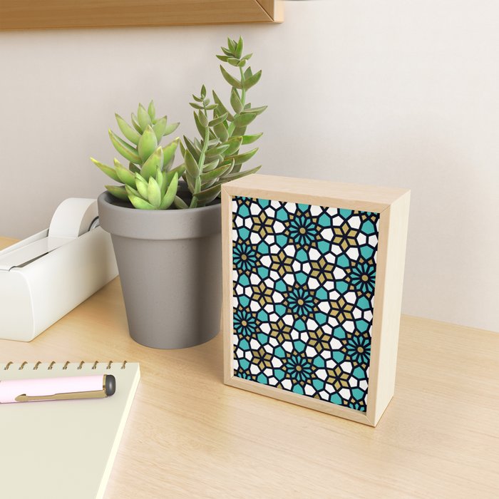 Persian Mosaic - Turquoise & Gold Palette Mini Art Print Gallery Image 2