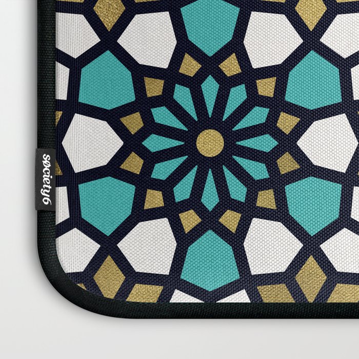 Persian Mosaic - Turquoise & Gold Palette Laptop Sleeve Gallery Image 3