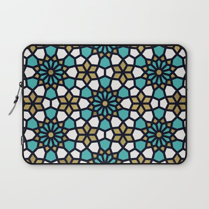 Persian Mosaic - Turquoise & Gold Palette Laptop Sleeve Gallery Image 1