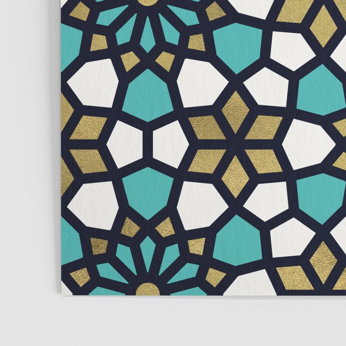 Persian Mosaic - Turquoise & Gold Palette Poster Gallery Image 3