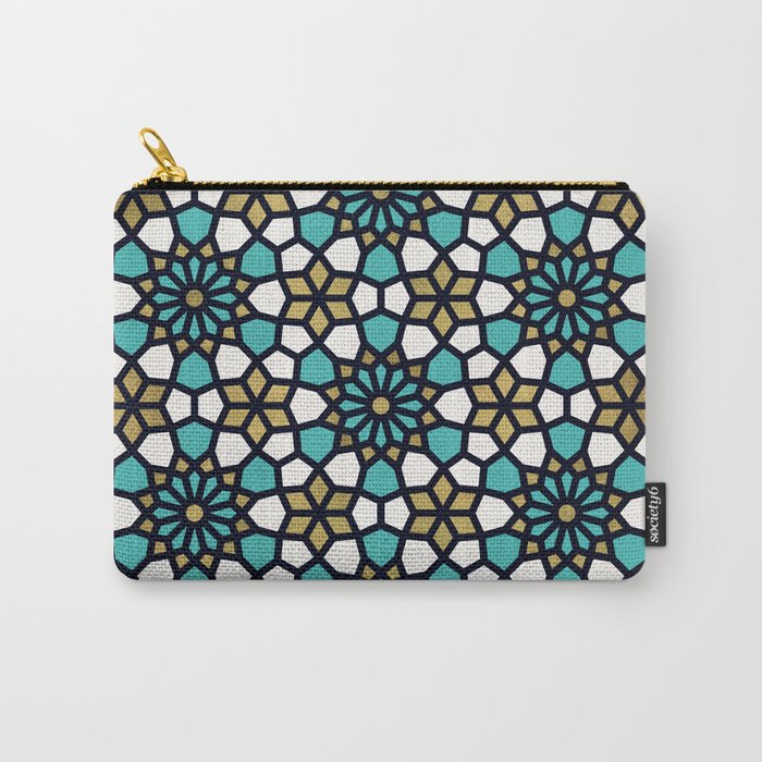 Persian Mosaic - Turquoise & Gold Palette Carry All Pouch Gallery Image 1