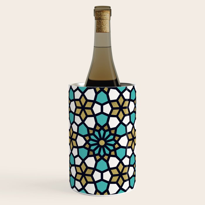 Persian Mosaic - Turquoise & Gold Palette Wine Chiller Gallery Image 1