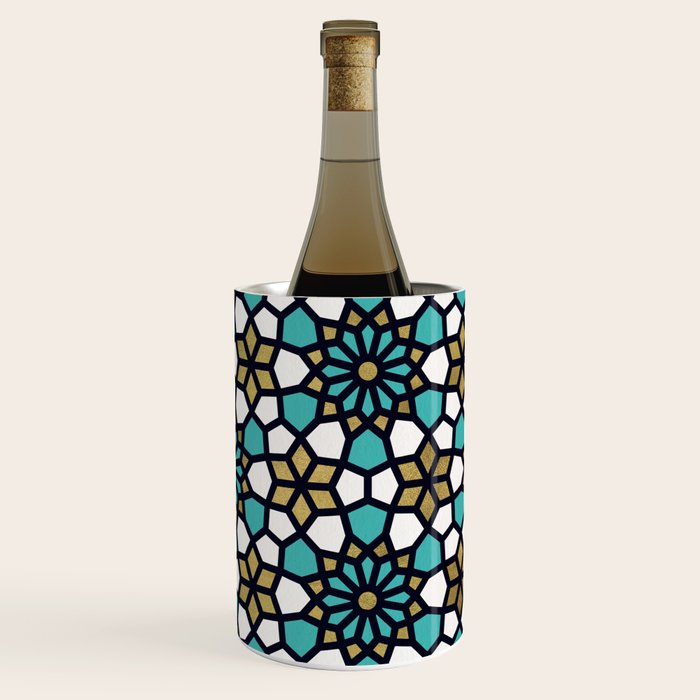 Persian Mosaic - Turquoise & Gold Palette Wine Chiller Gallery Image 3