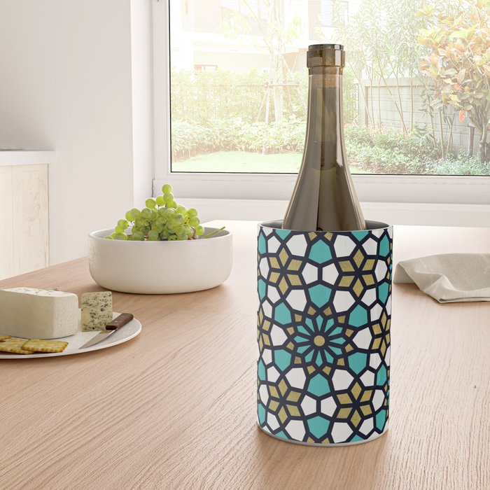 Persian Mosaic - Turquoise & Gold Palette Wine Chiller Gallery Image 4