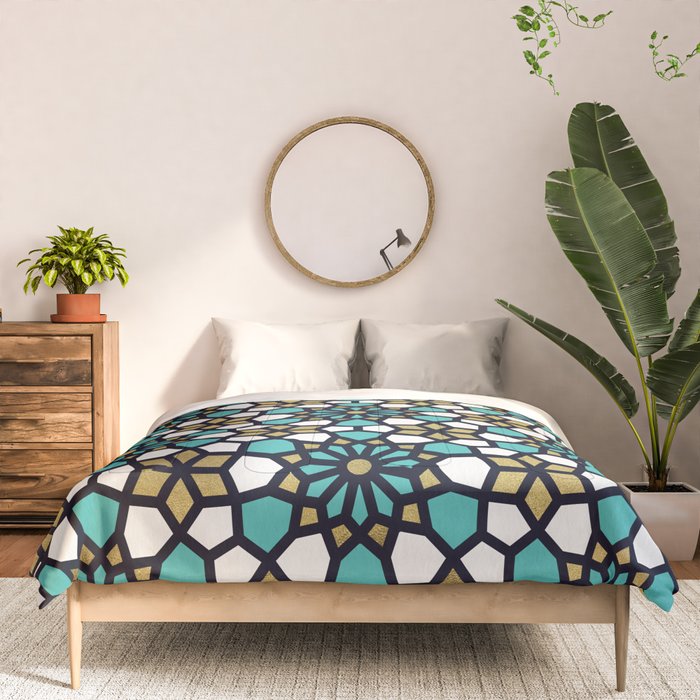 Persian Mosaic - Turquoise & Gold Palette Comforter Gallery Image 3