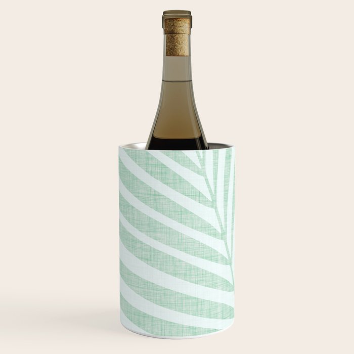 Mint Green Minimal Palm Silhouette Wine Chiller Gallery Image 1