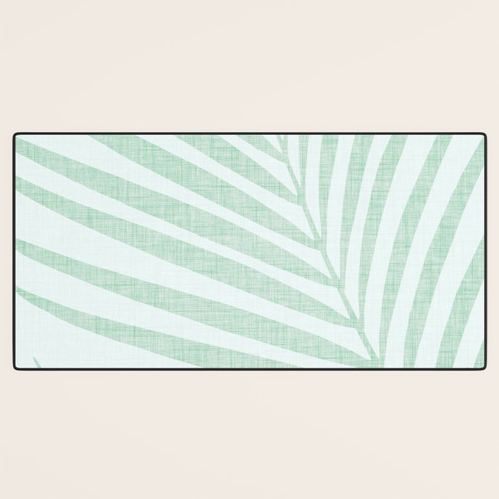 Mint Green Minimal Palm Silhouette Desk Mat Gallery Image 3