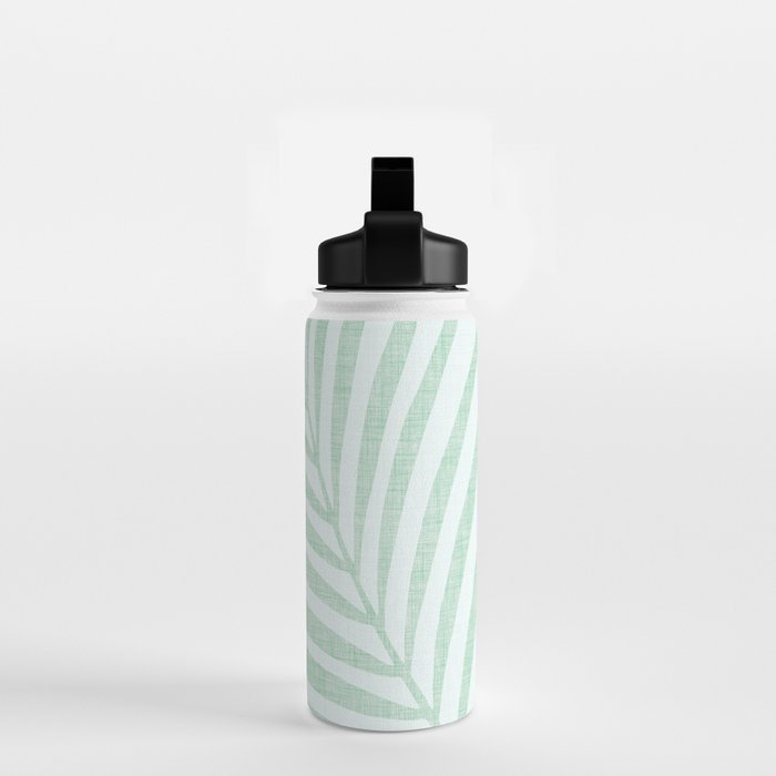Mint Green Minimal Palm Silhouette Water Bottle Gallery Image 2