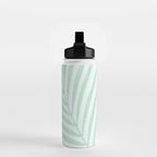 Mint Green Minimal Palm Silhouette Water Bottle Gallery Image 2
