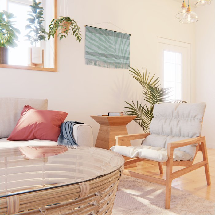 Mint Green Minimal Palm Silhouette Wall Hanging Gallery Image 2