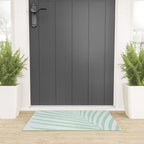 Mint Green Minimal Palm Silhouette Welcome Mat Gallery Image 3