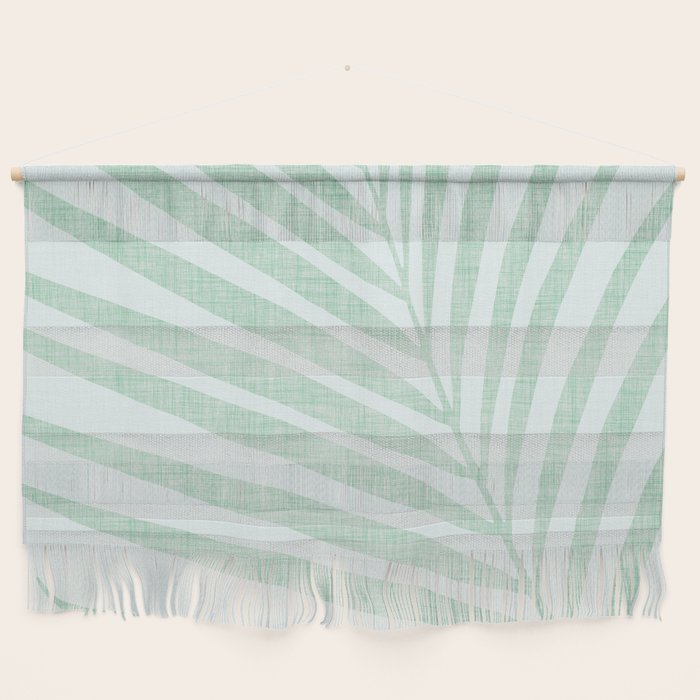 Mint Green Minimal Palm Silhouette Wall Hanging Gallery Image 1