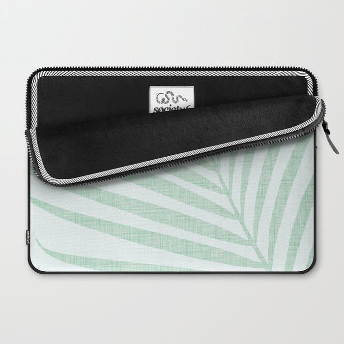 Mint Green Minimal Palm Silhouette Laptop Sleeve Gallery Image 2