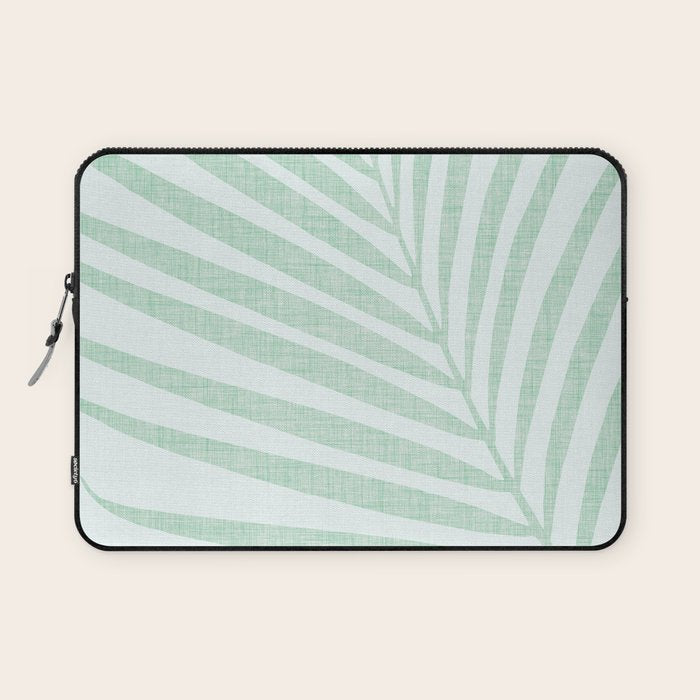 Mint Green Minimal Palm Silhouette Laptop Sleeve Gallery Image 1