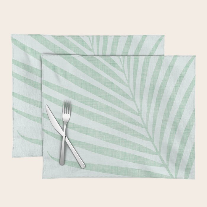 Mint Green Minimal Palm Silhouette Placemat Gallery Image 1