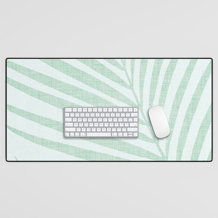 Mint Green Minimal Palm Silhouette Desk Mat Gallery Image 1