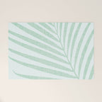 Mint Green Minimal Palm Silhouette Welcome Mat Gallery Image 1