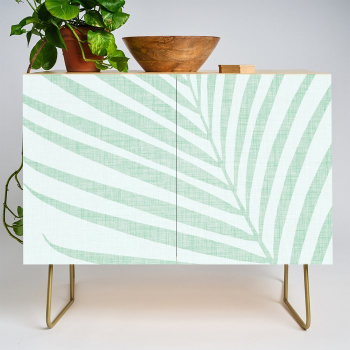 Mint Green Minimal Palm Silhouette Credenza Gallery Image 1