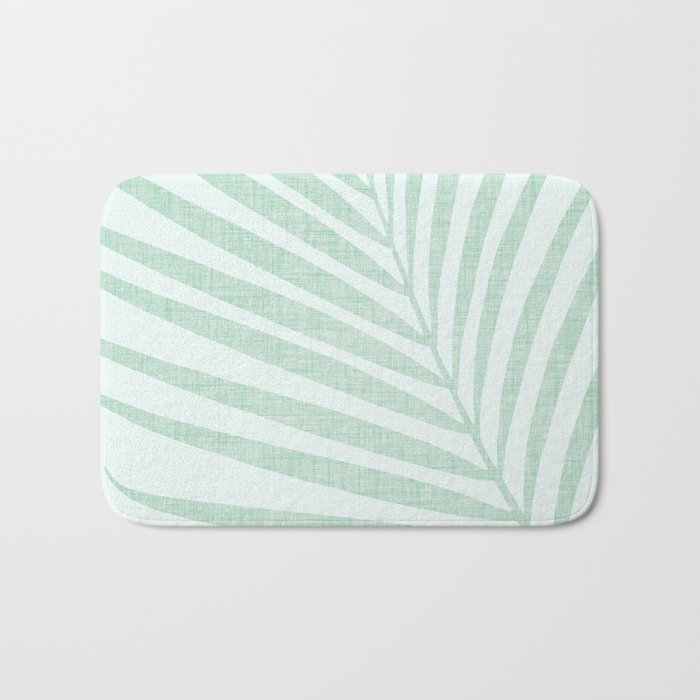 Mint Green Minimal Palm Silhouette Bath Mat Gallery Image 1