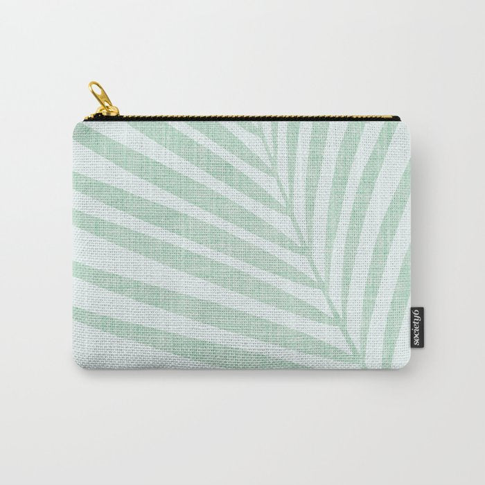 Mint Green Minimal Palm Silhouette Carry All Pouch Gallery Image 1