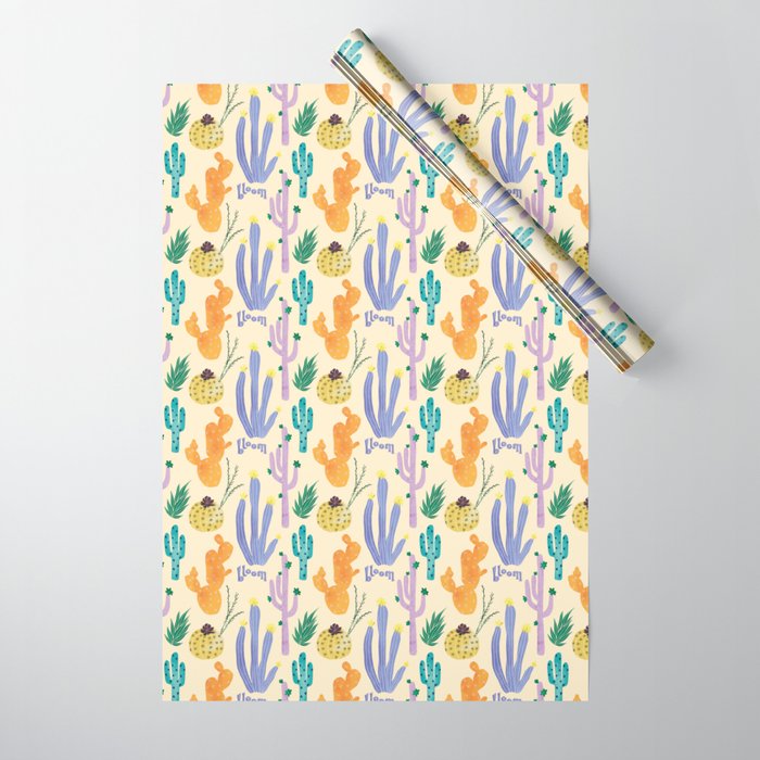 Cactus Blooms Wrapping Paper Gallery Image 1