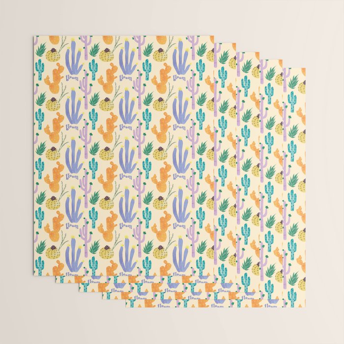 Cactus Blooms Wrapping Paper Gallery Image 3