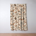 Fall Forest Impression  Wild Animals In Earth Colors Window Curtain Gallery Image 3