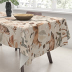 Fall Forest Impression  Wild Animals In Earth Colors Tablecloth Gallery Image 3