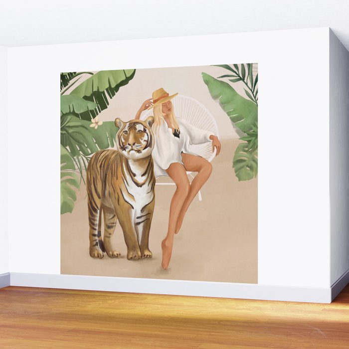 The Lady and the Tiger Wall Mural Gallery Image 2