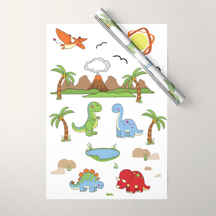 Dinosaur Wrapping Paper Gallery Image 1