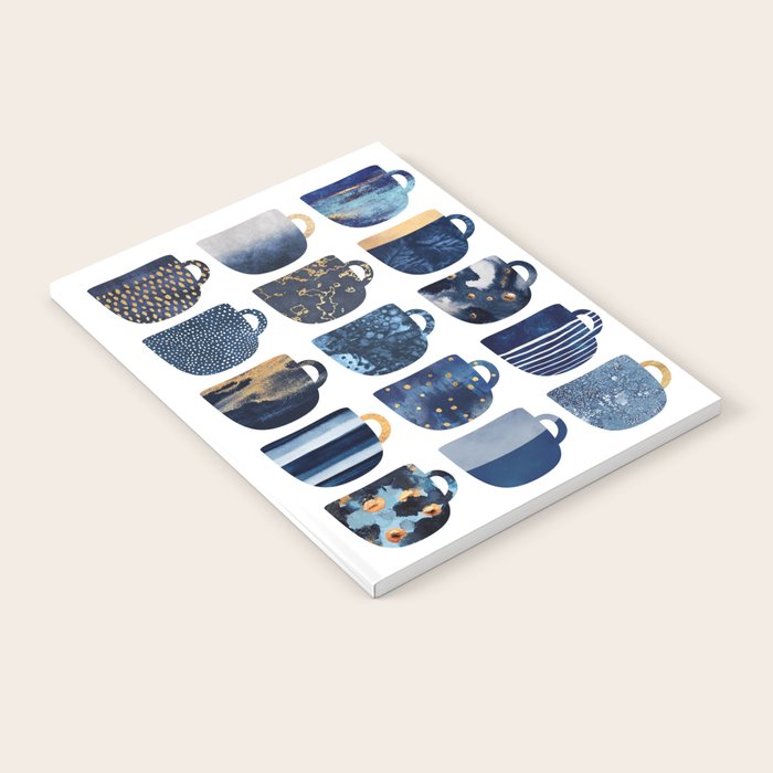 Pretty Blue Coffee Cups Notebook Gallery Image 2