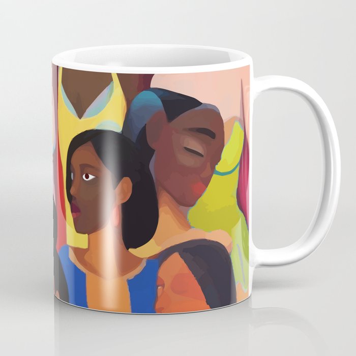 Identities, Woman Equality Human Rights, Female Individuality Feminist People, Friends Eclectic Bohemian Fashion Rustic Support System Painting  Coffee Mug Gallery Image 1