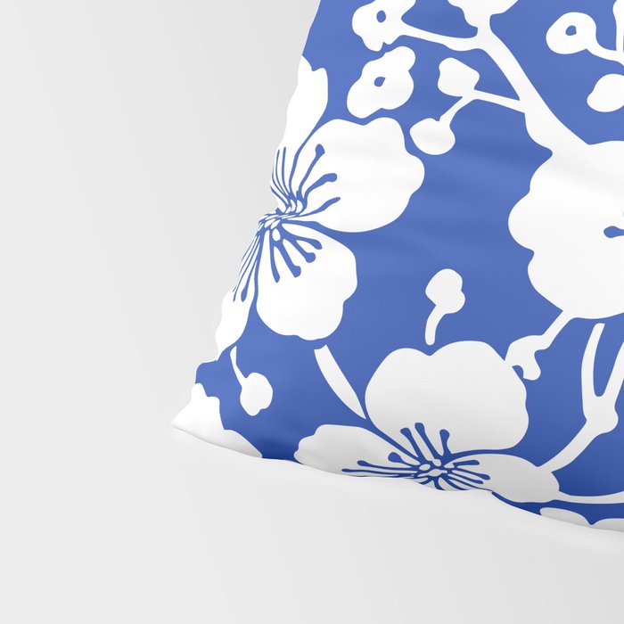Cherry Blossoms Pattern Blue Pillow Sham Gallery Image 4