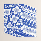 Cherry Blossoms Pattern Blue Wrapping Paper Gallery Image 3