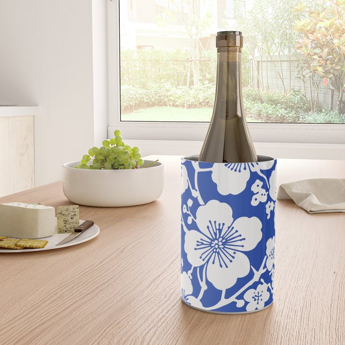 Cherry Blossoms Pattern Blue Wine Chiller Gallery Image 4