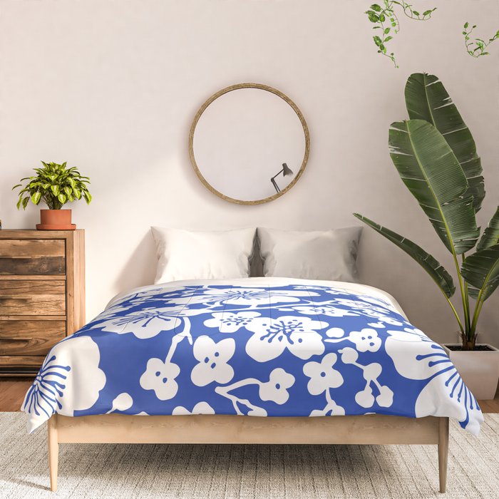 Cherry Blossoms Pattern Blue Comforter Gallery Image 3