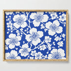 Cherry Blossoms Pattern Blue Serving Tray Gallery Image 1