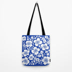 Cherry Blossoms Pattern Blue Tote Bag Gallery Image 2