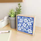 Cherry Blossoms Pattern Blue Mini Art Print Gallery Image 2