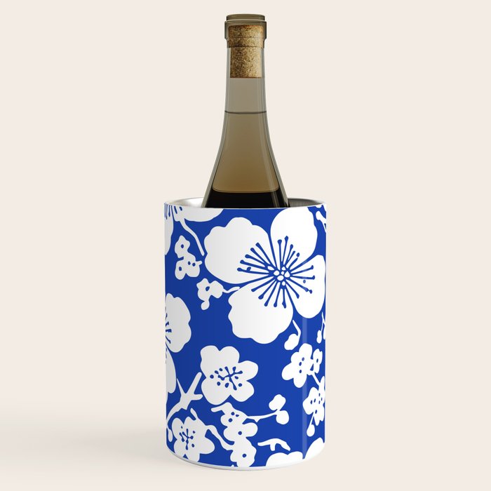 Cherry Blossoms Pattern Blue Wine Chiller Gallery Image 3