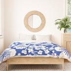 Cherry Blossoms Pattern Blue Duvet Cover Gallery Image 3