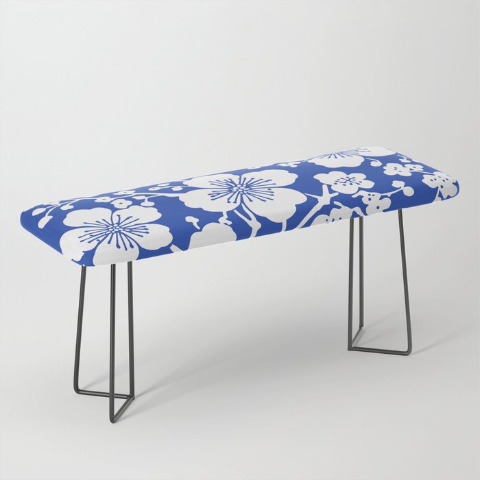 Cherry Blossoms Pattern Blue Bench Gallery Image 1