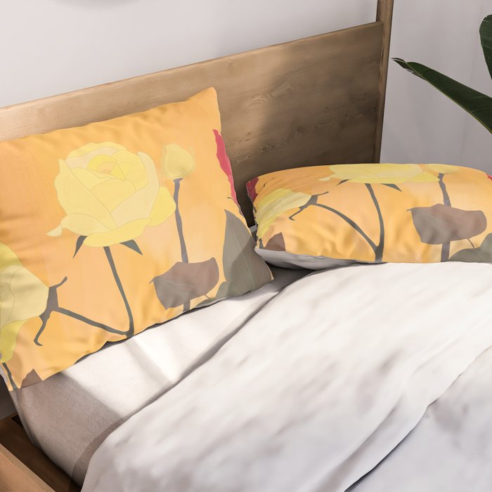 Red and Yellow Roses 2 Pillow Sham Gallery Image 2