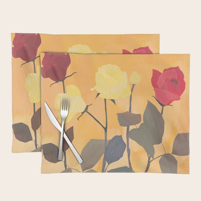 Red and Yellow Roses 2 Placemat Gallery Image 1