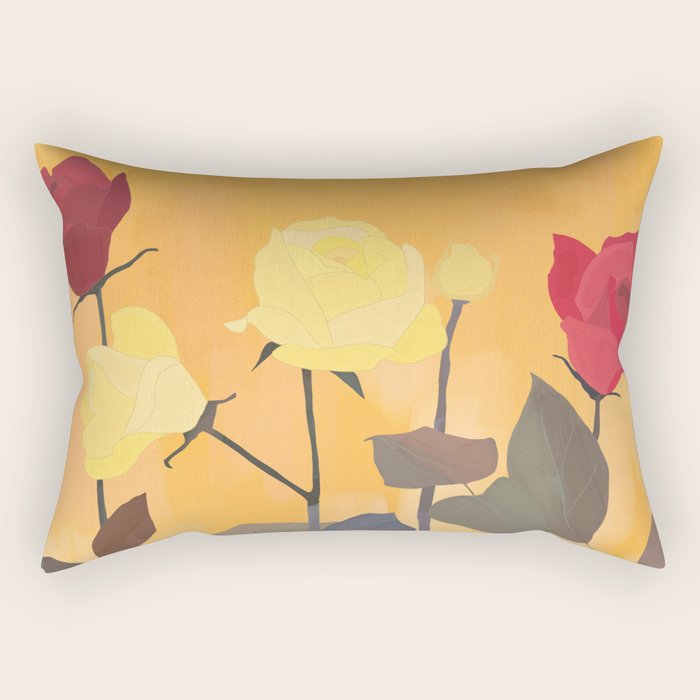 Red and Yellow Roses 2 Rectangular Pillow Gallery Image 2