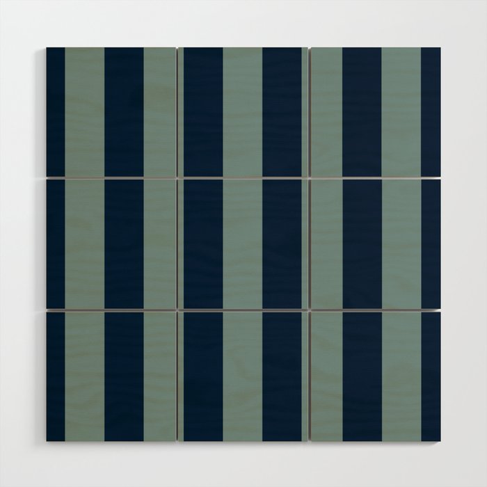 Classic Indigo Blue Cove Stripe Wood Wall Art Gallery Image 1