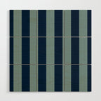 Classic Indigo Blue Cove Stripe Wood Wall Art Gallery Image 1